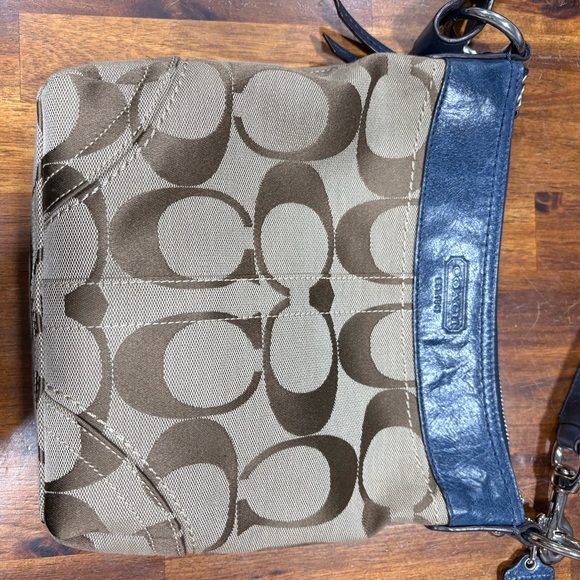 Coach Brown and Blue Crossbody Bag - Picture 2 of 4